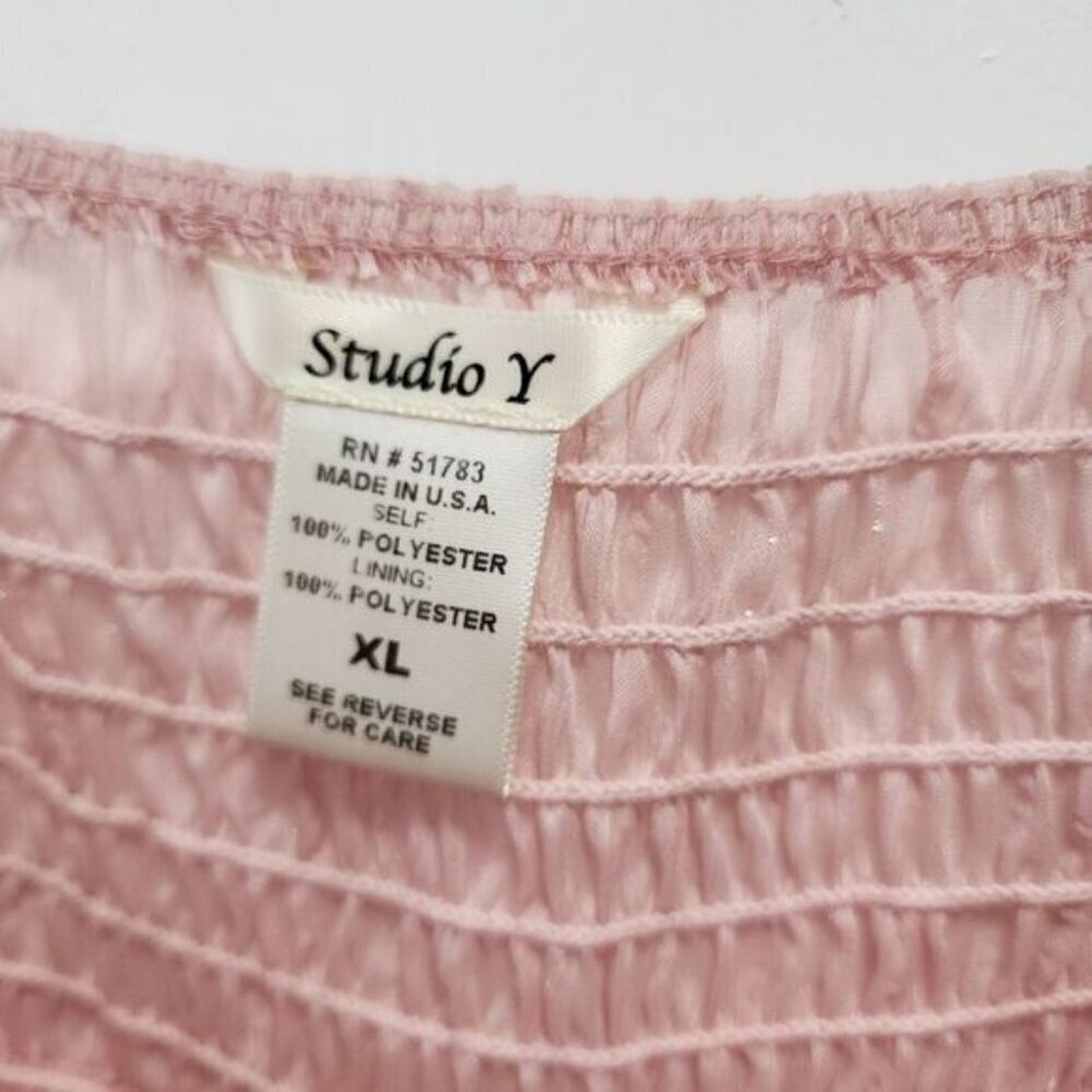 Pink sparkly xl studio y tank top blouse pink - Picture 2 of 4